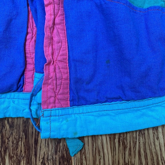 Vintage handmade embroidered colorblock jacket from Nepal - Picture 4 of 7
